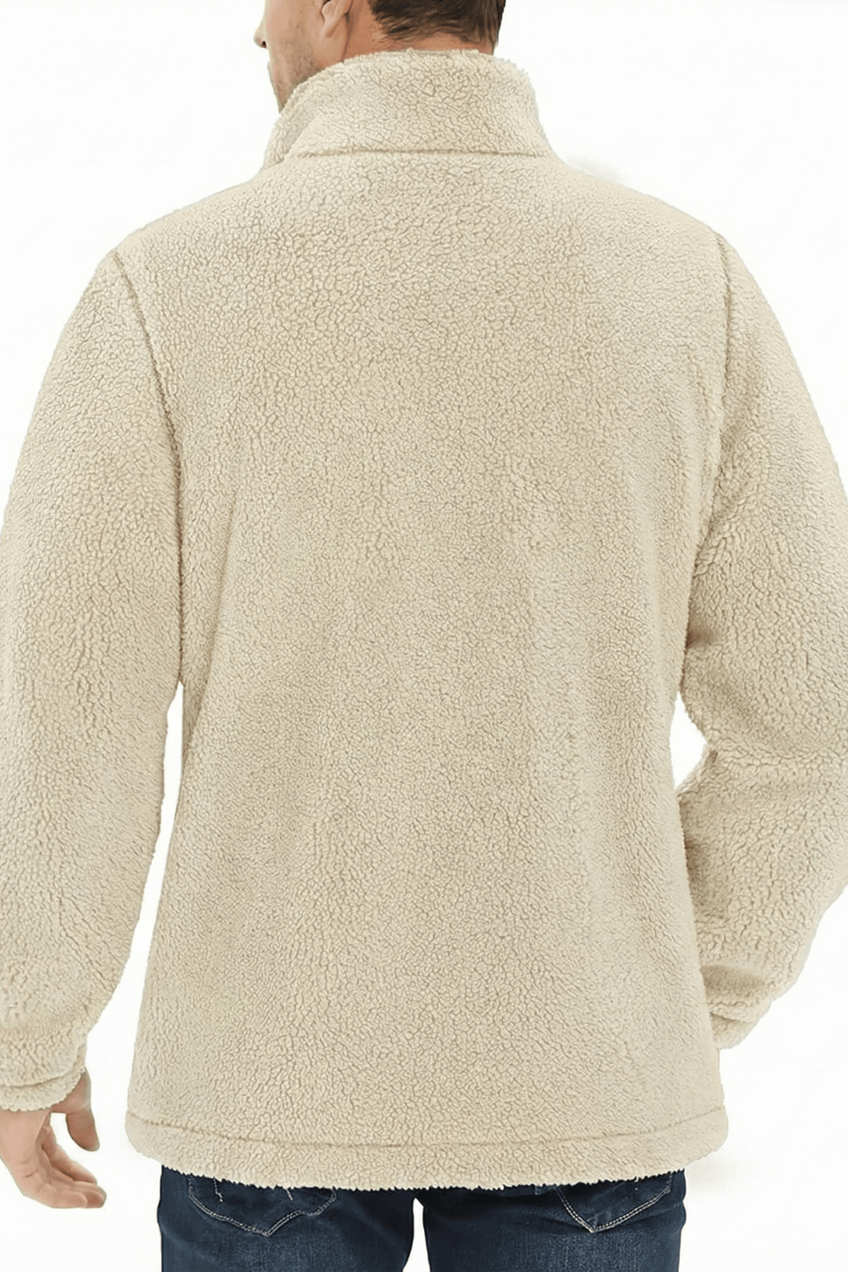 Genius Store Oversize Pelüş Polar Erkek Fermuarlı Sweatshirt Hırka Oversize-PELUSS görsel 3