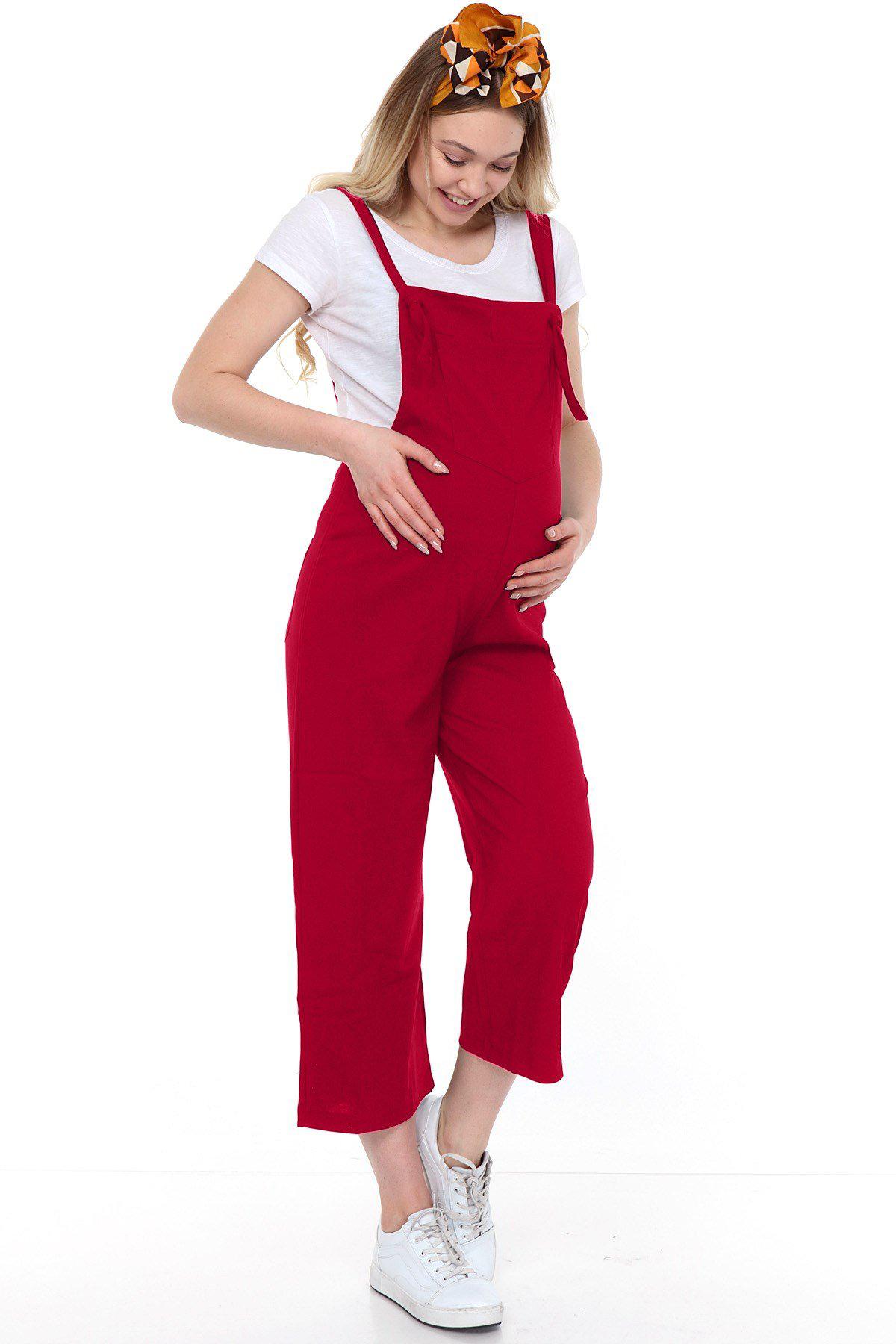 Luvmabelly Yandan Fermuar Kadın Mevsimlik Hamile Salopet görsel 2