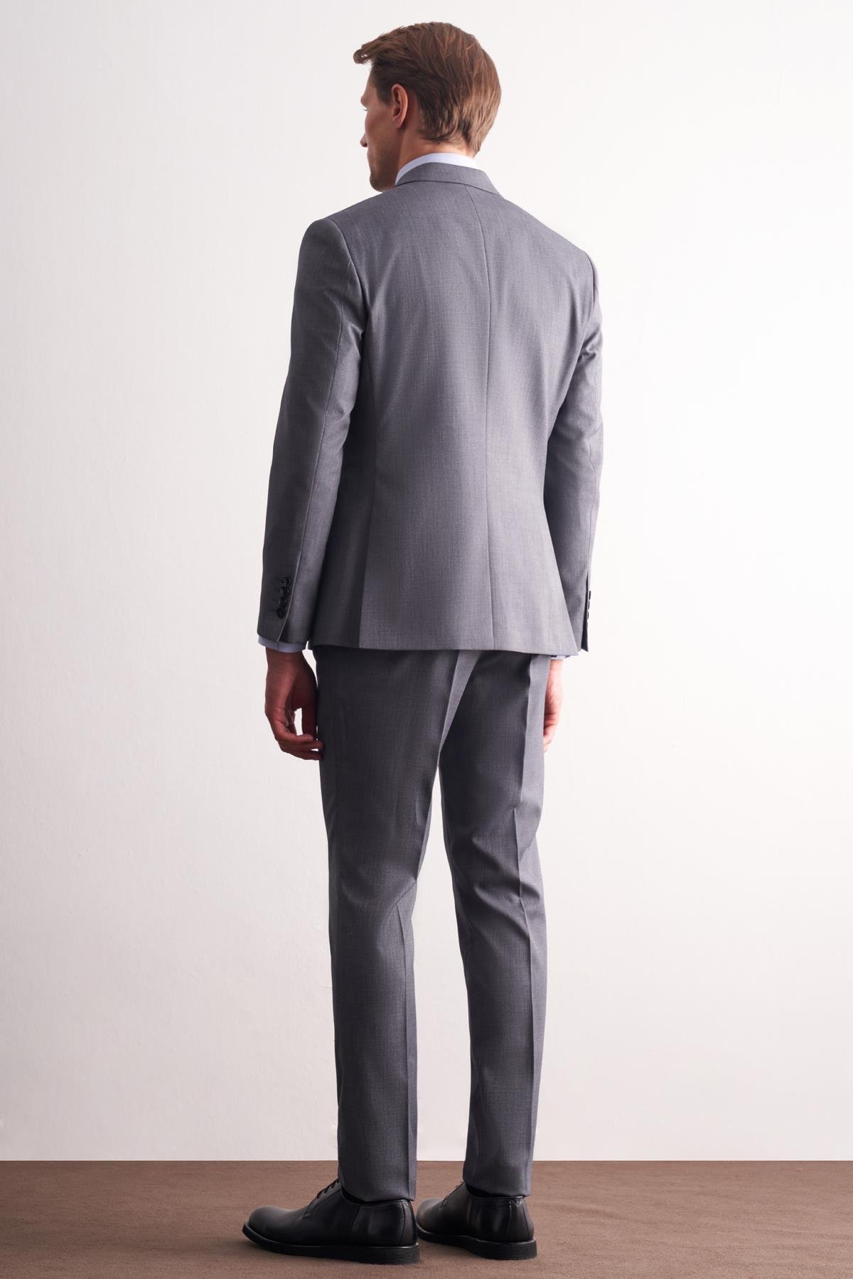 İMZA Füme Kırlangıç Yaka Esnek Bel Slim Fit 6 Drop Takım Elbise 1001255168 görsel 5