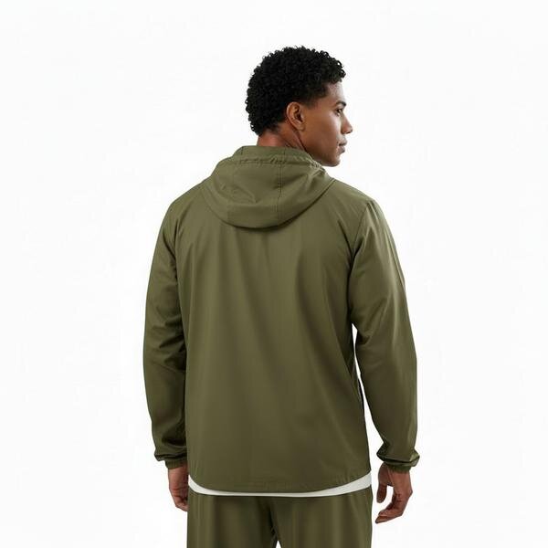 Under Armour Rival Woven Erkek Haki Kapüşonlu Rüzgarlık görsel 2