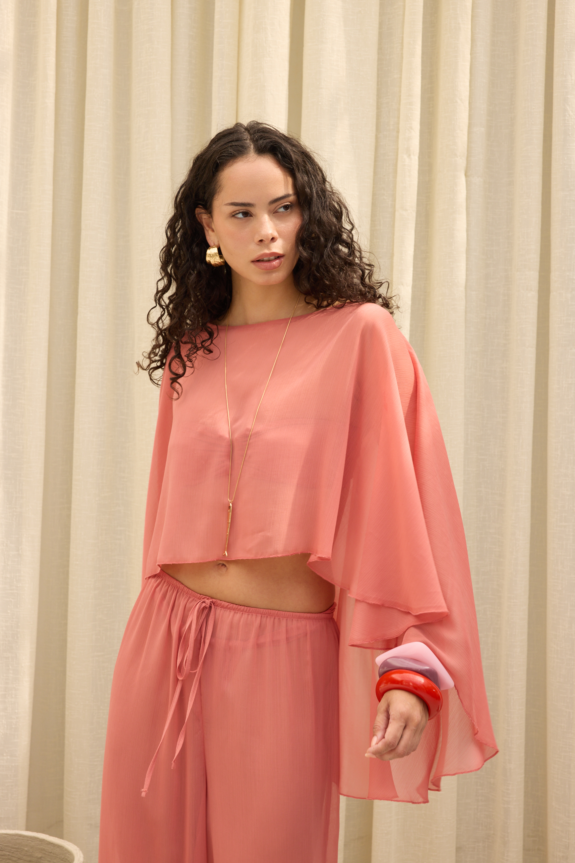 Bohemai Charm Salaş Tarçın Crop Pantolon Takım