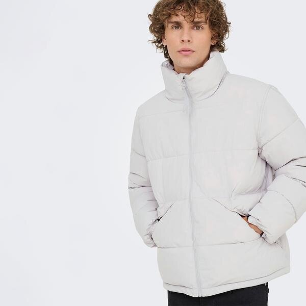 Only&Sons Pack Life Puffer Erkek Gri Dik Yaka Mont görsel 2