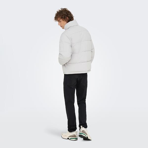 Only&Sons Pack Life Puffer Erkek Gri Dik Yaka Mont görsel 5