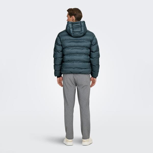 Only&Sons Union Seamless Life Puffer Erkek Yeşil Kapüşonlu Mont görsel 3