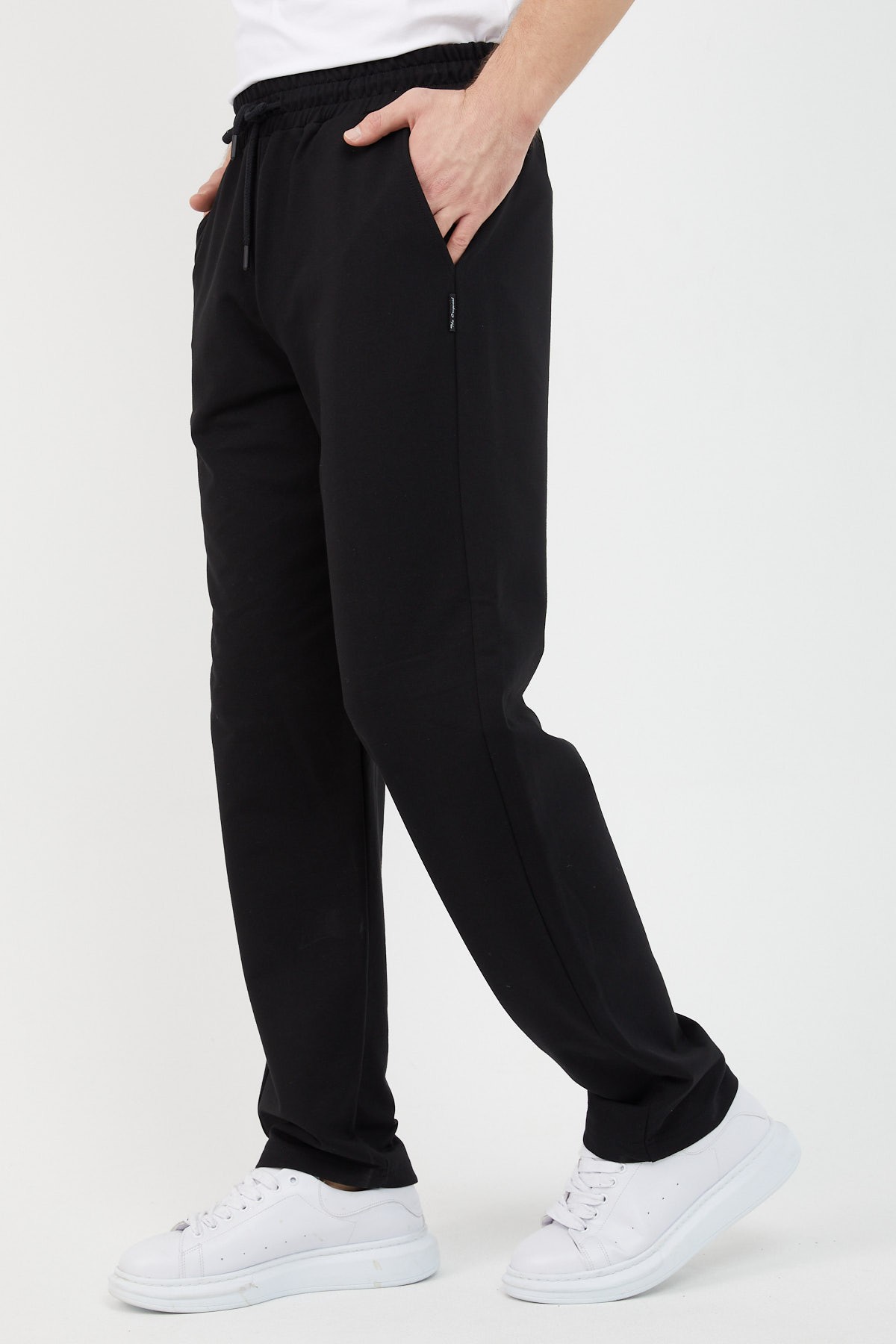 Mmetalic Siyah Relaxed Fit Bisiklet Yaka Sweatshirt Düz Paça Erkek Eşofman Takımı görsel 4
