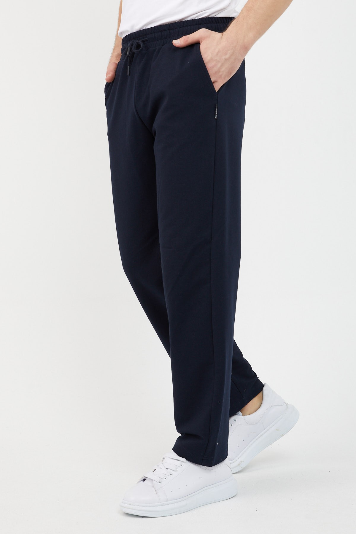 Mmetalic Lacivert Relaxed Fit Bisiklet Yaka Sweatshirt Düz Paça Erkek Eşofman Takımı görsel 4