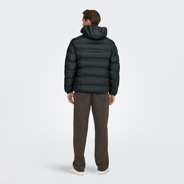 Only&Sons Union Seamless Life Puffer Erkek Siyah Kapüşonlu Mont görsel 2