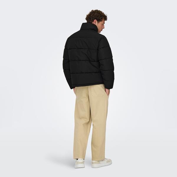Only&Sons Pack Life Puffer Erkek Siyah Dik Yaka Mont görsel 4