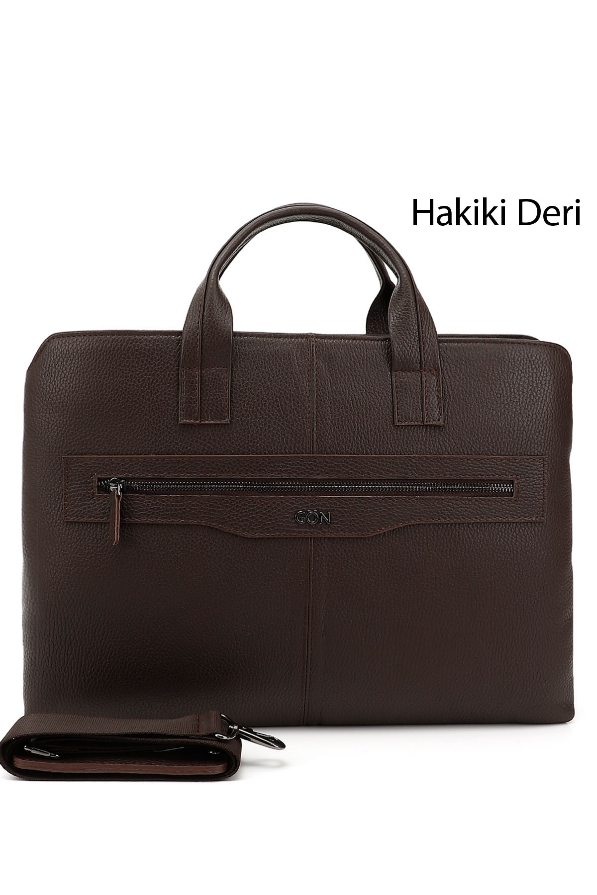 GÖNDERİ(R) Unisex ORTA KAHVERENGİ Hakiki Deri Notebook Ve Evrak Çantası görsel 4