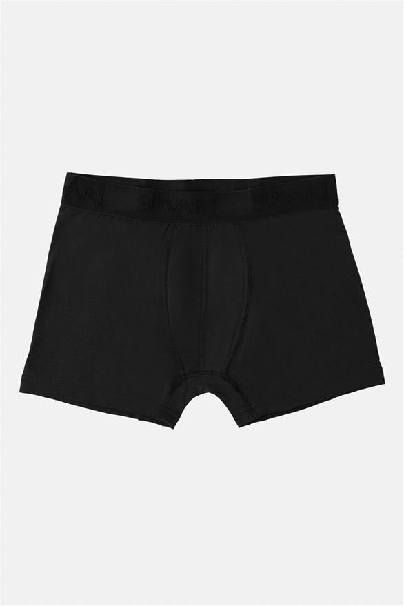 Süvari Siyah Regular Düz Boxer