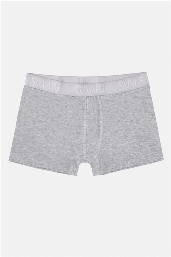 Süvari Gri Regular Düz Boxer