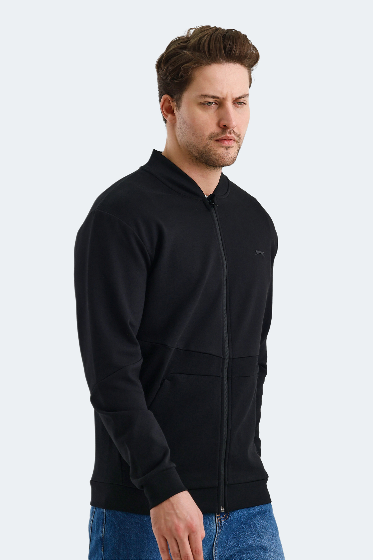 SLAZENGER VLAD Erkek Fermuarlı Sweatshirt Hırka Siyah görsel 2