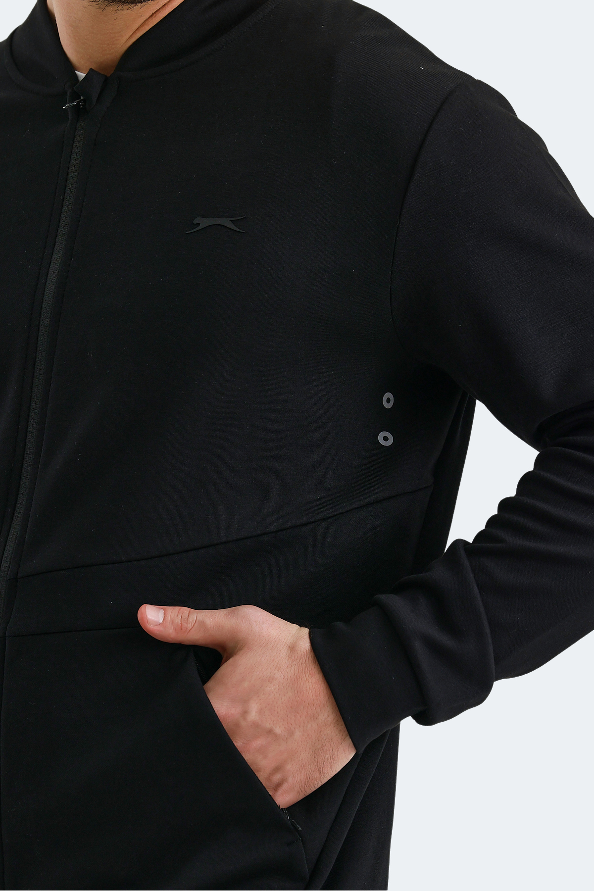 SLAZENGER VLAD Erkek Fermuarlı Sweatshirt Hırka Siyah görsel 4