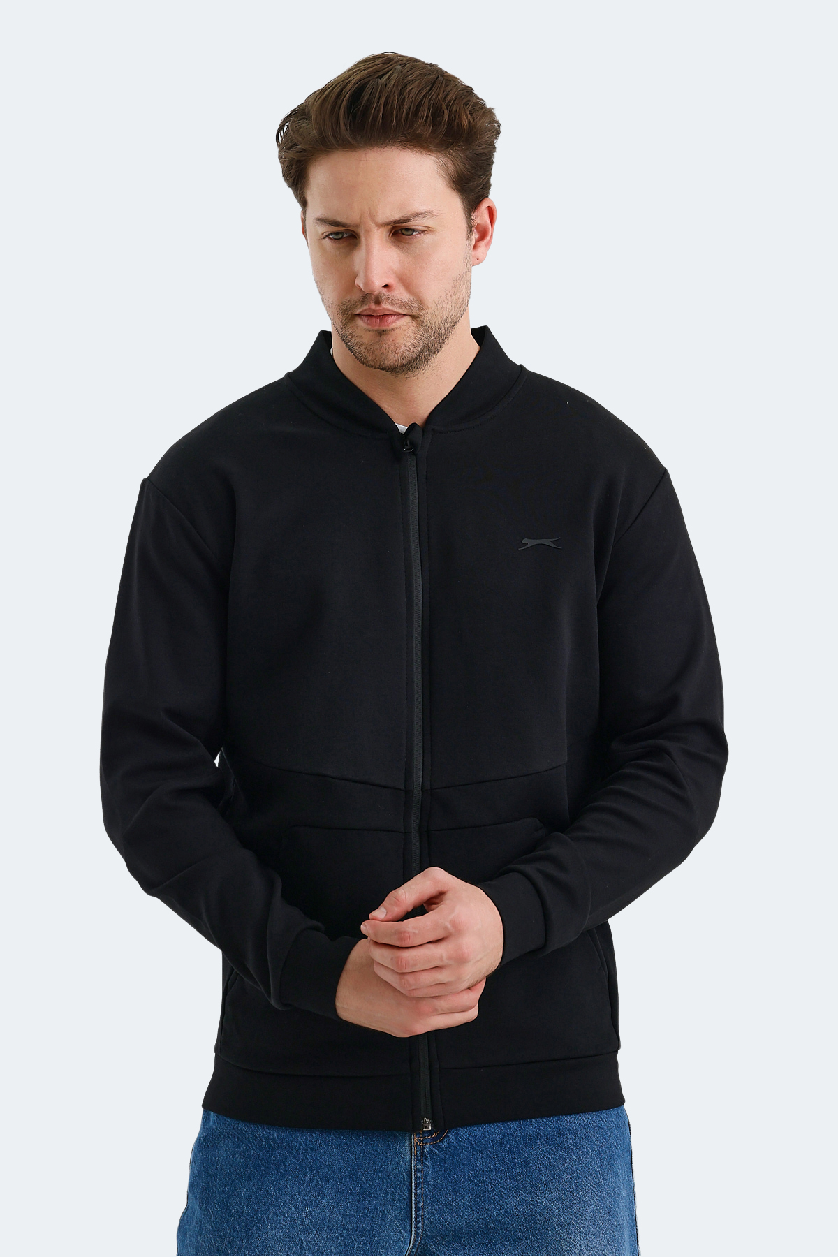 SLAZENGER VLAD Erkek Fermuarlı Sweatshirt Hırka Siyah görsel 5