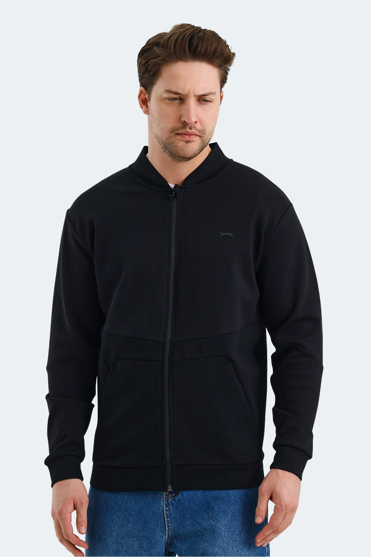 SLAZENGER VLAD Erkek Fermuarlı Sweatshirt Hırka Siyah görsel 7