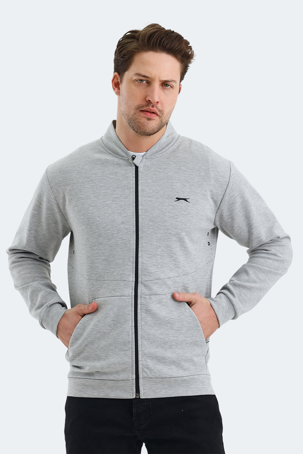 SLAZENGER VLAD Erkek Fermuarlı Sweatshirt Hırka Gri görsel 2