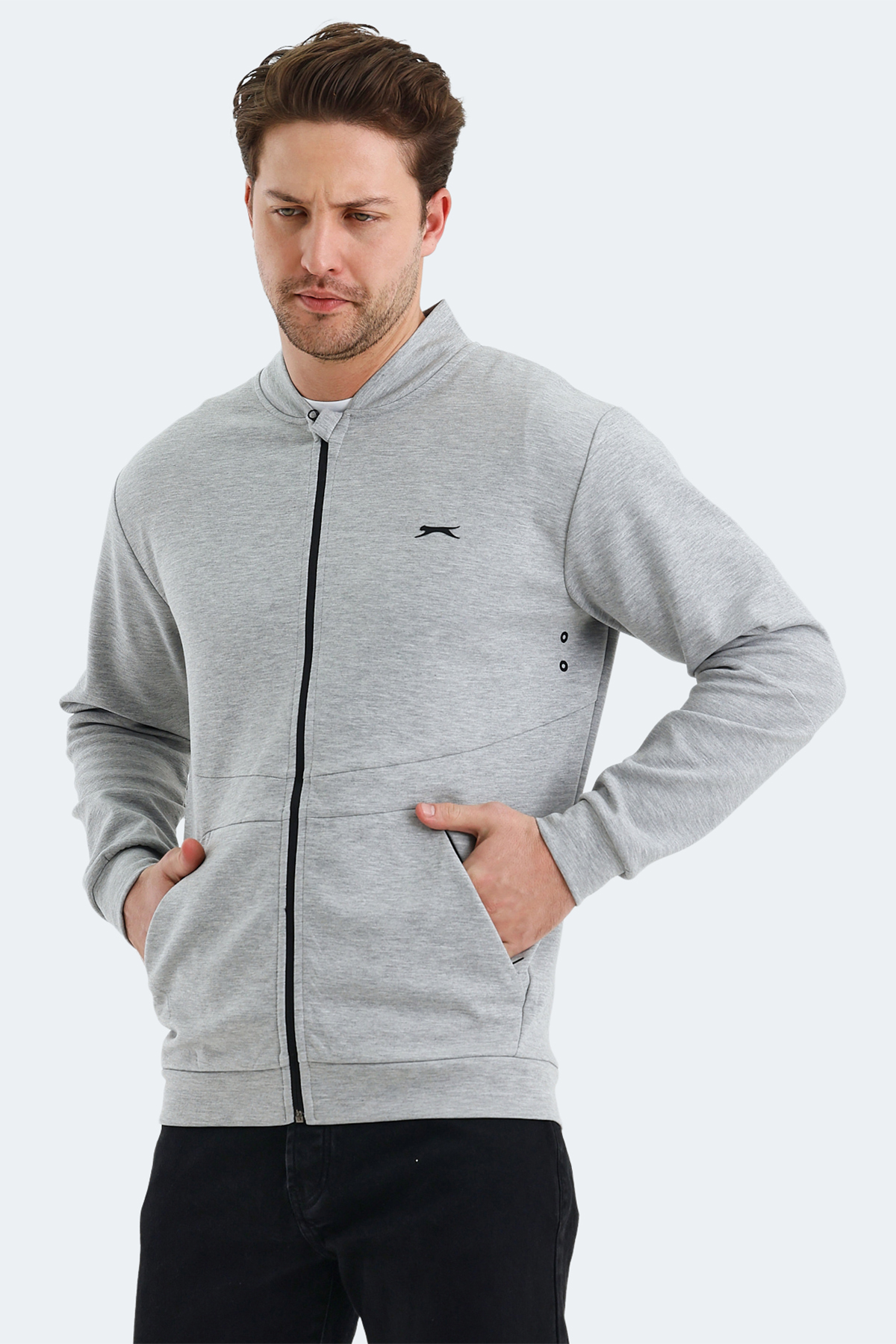 SLAZENGER VLAD Erkek Fermuarlı Sweatshirt Hırka Gri görsel 5