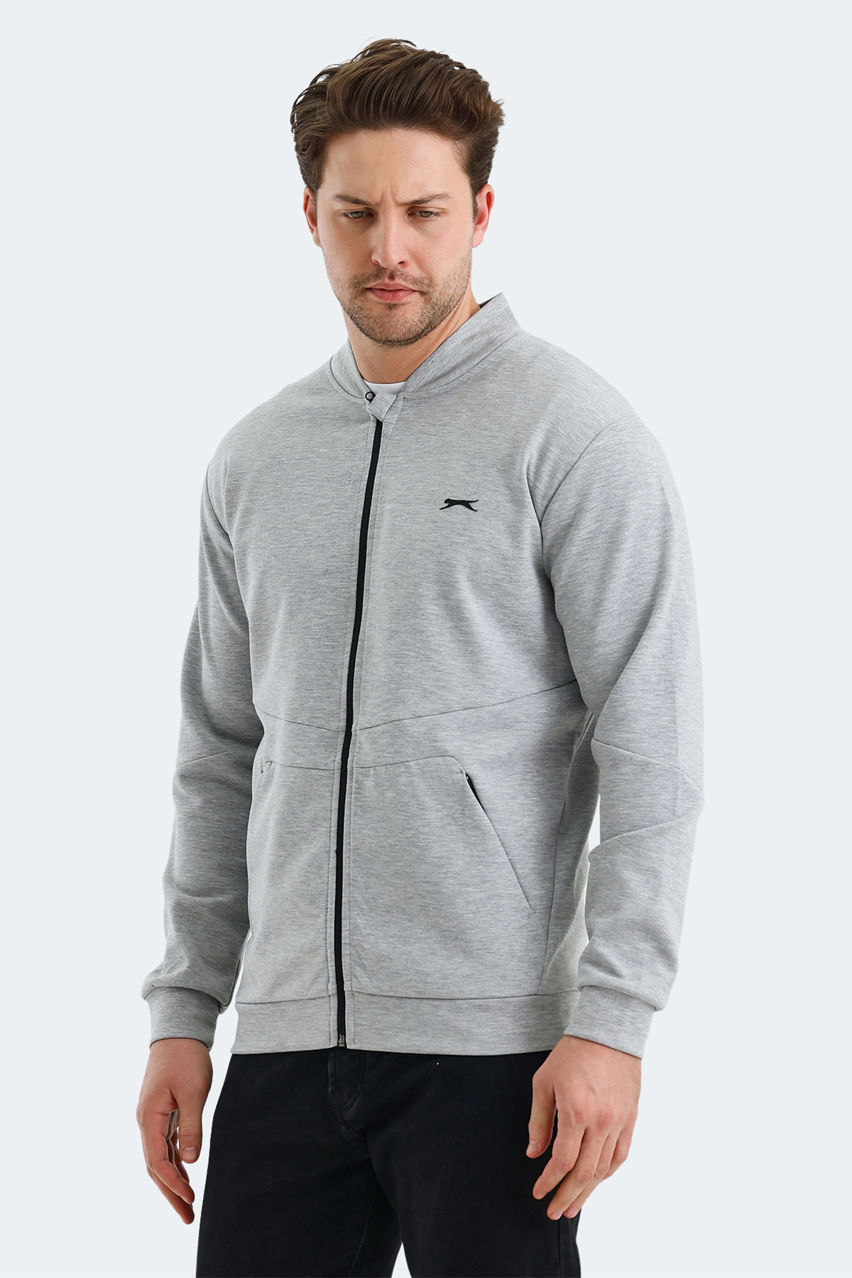 SLAZENGER VLAD Erkek Fermuarlı Sweatshirt Hırka Gri görsel 7