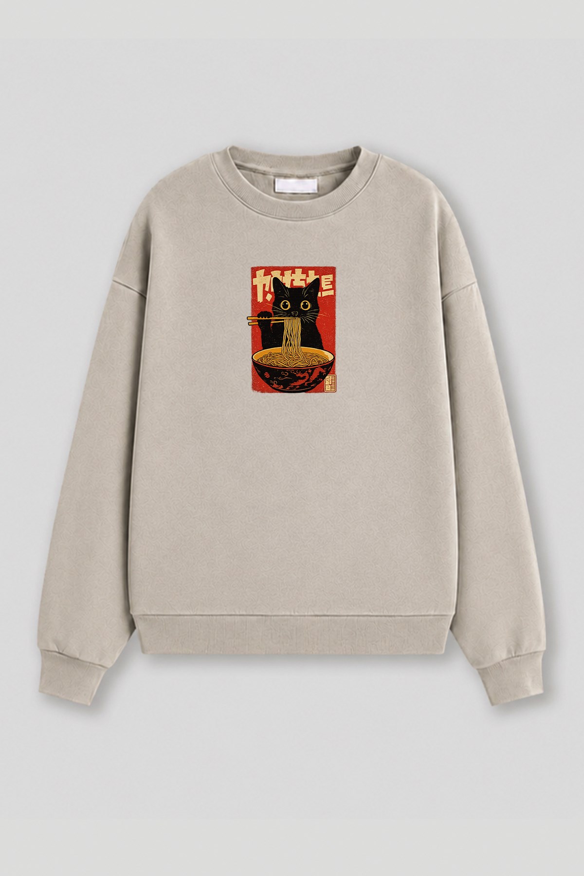 Monila Kadın Premium Kumaş 3 İplik Şardonlu Noodle Baskılı Sweatshirt görsel 2