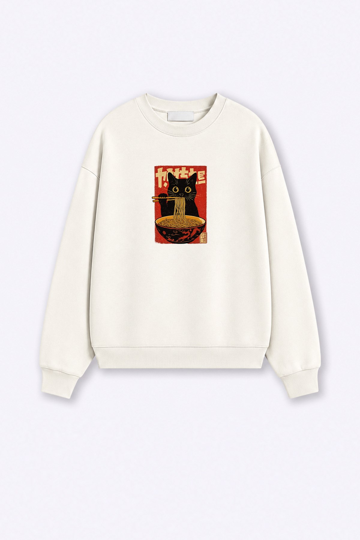 Monila Kadın Premium Kumaş 3 İplik Şardonlu Noodle Baskılı Sweatshirt görsel 2