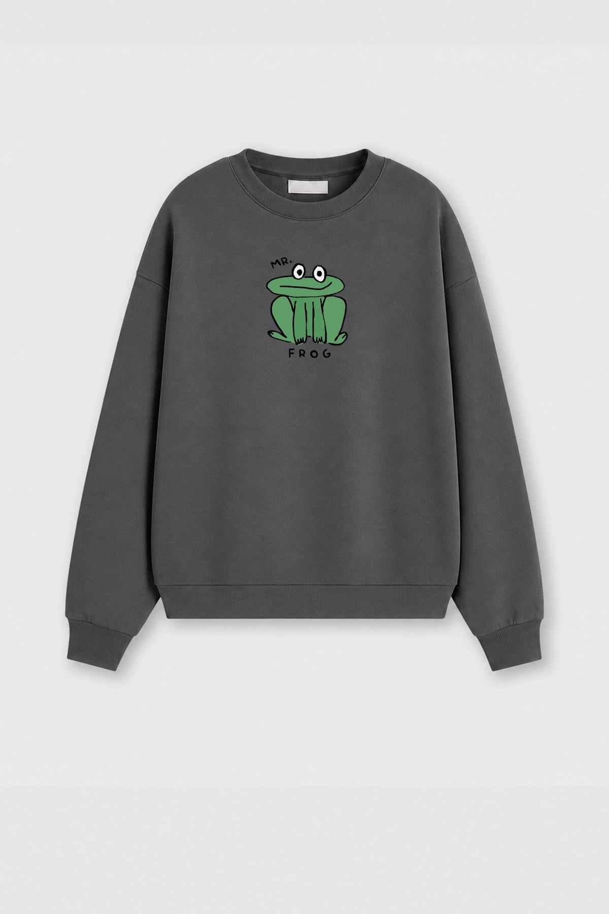 Monila Kadın Premium Kumaş 3 İplik Şardonlu Kurbağa Baskılı Sweatshirt görsel 2