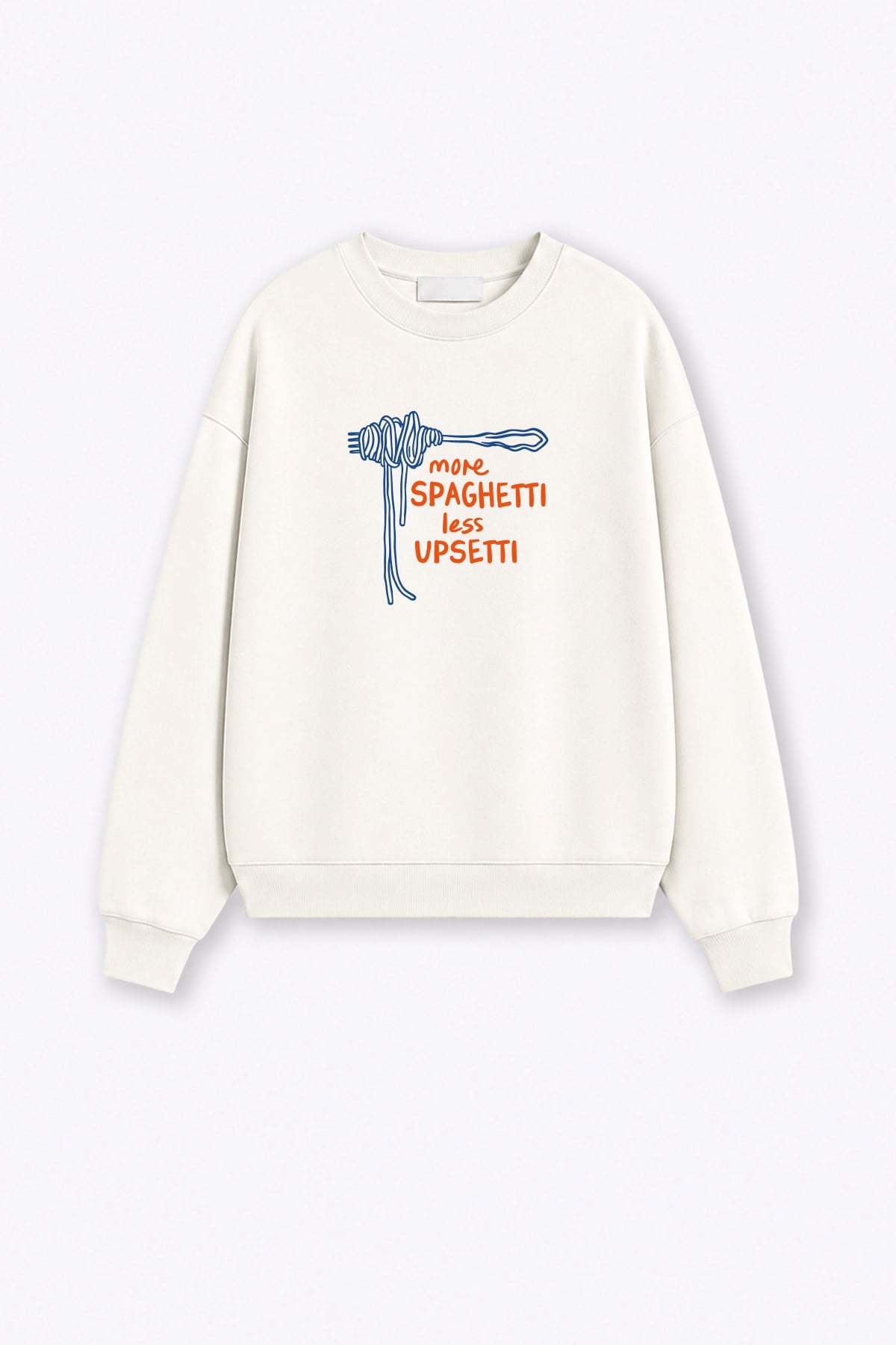 Monila Kadın Premium Kumaş 3 İplik Şardonlu Spagetti Baskılı Sweatshirt görsel 2