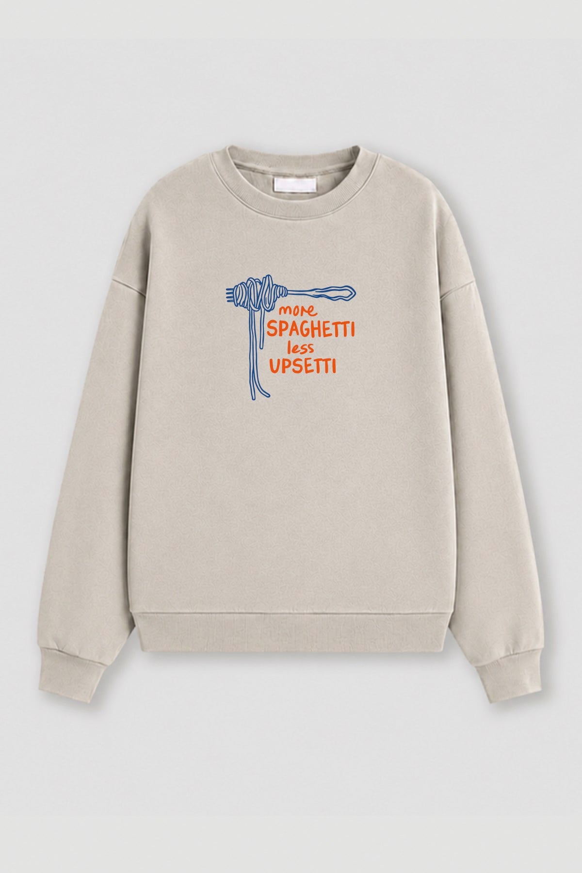 Monila Kadın Premium Kumaş 3 İplik Şardonlu Spagetti Baskılı Sweatshirt görsel 2