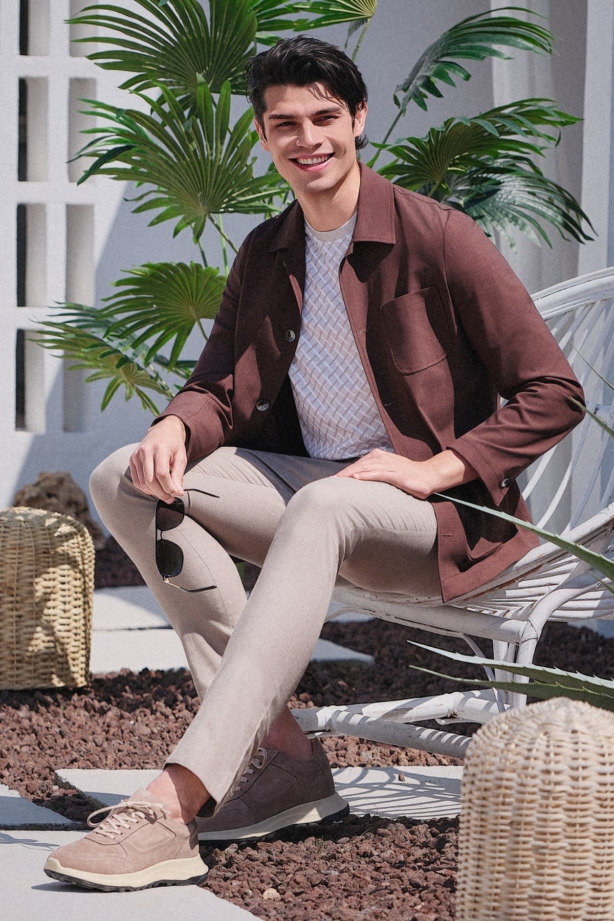 İMZA Kahverengi Berberi Yaka Slim Fit Esnek Ceket 1007260154 görsel 3