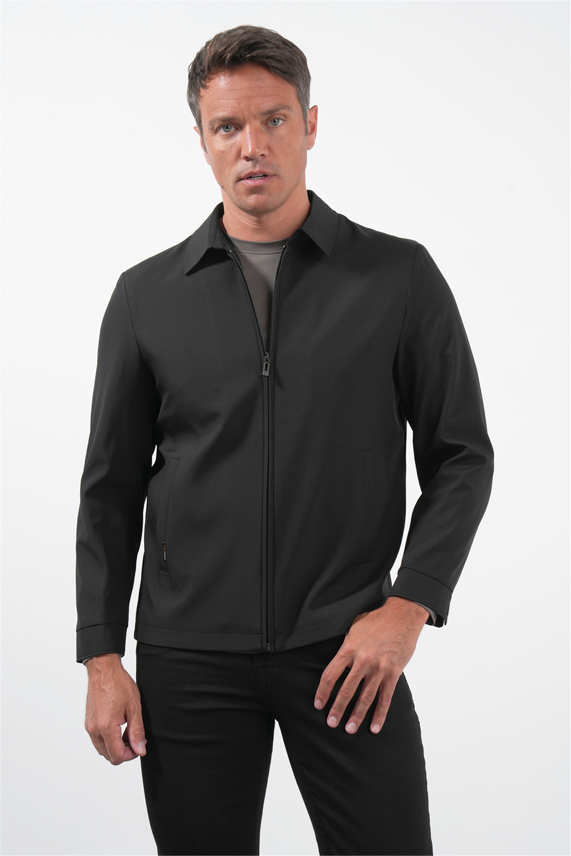 İMZA Siyah Berberi Yaka Slim Fit Ceket 1007260155 görsel 3
