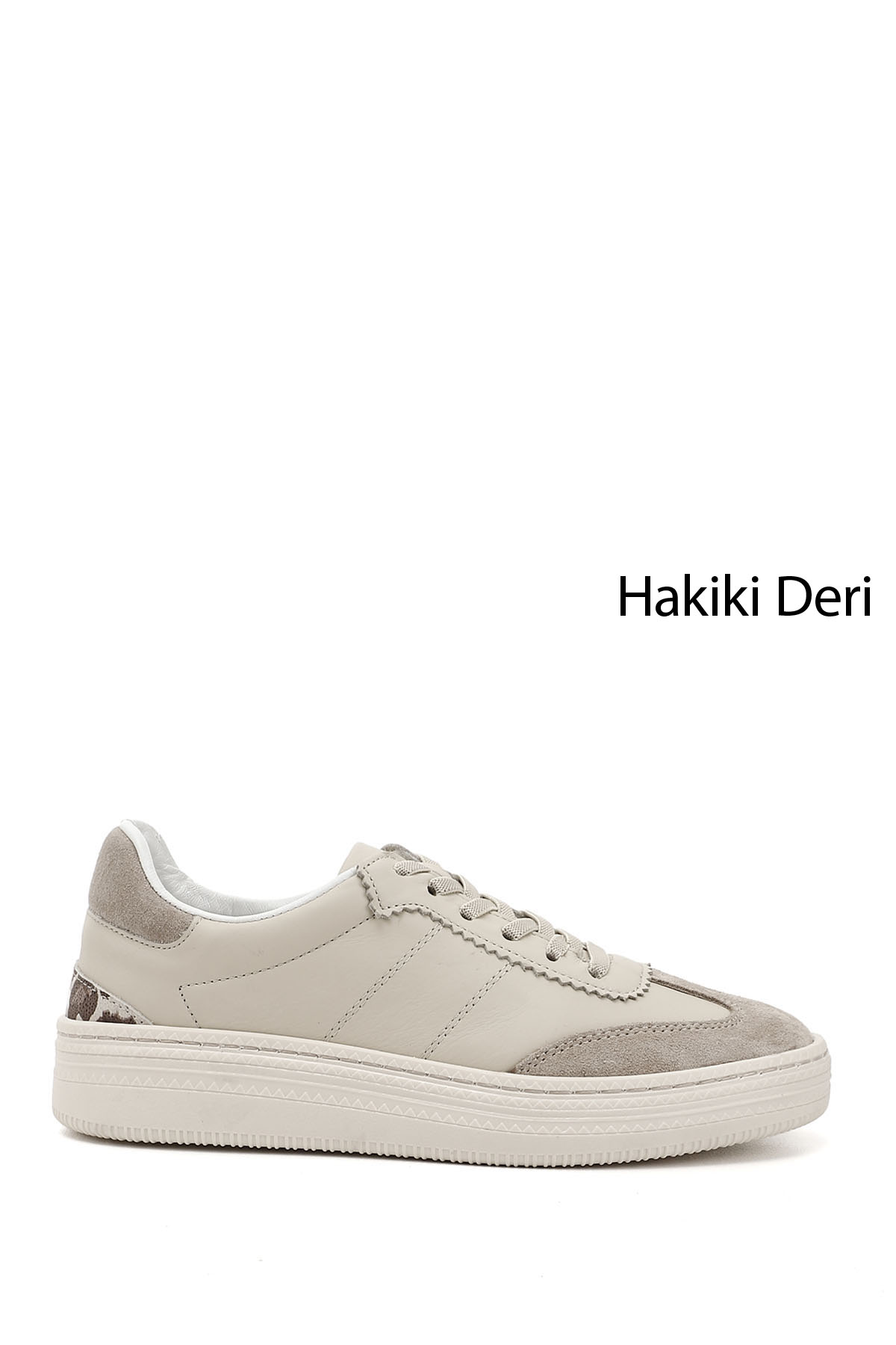GÖNDERİ(R) Kadın BEJ-CAMEL Lastik Bağcıklı Hakiki Deri Sneaker