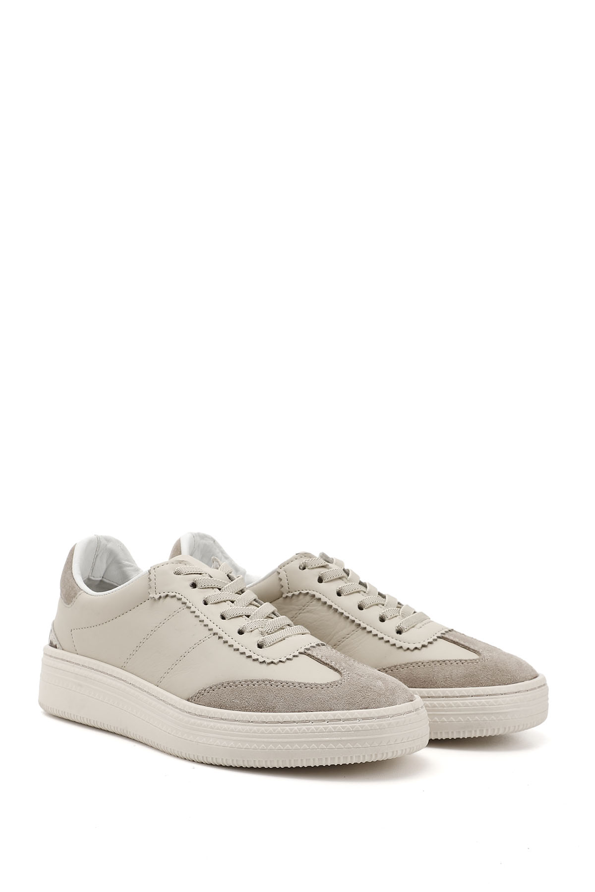GÖNDERİ(R) Kadın BEJ-CAMEL Lastik Bağcıklı Hakiki Deri Sneaker görsel 2