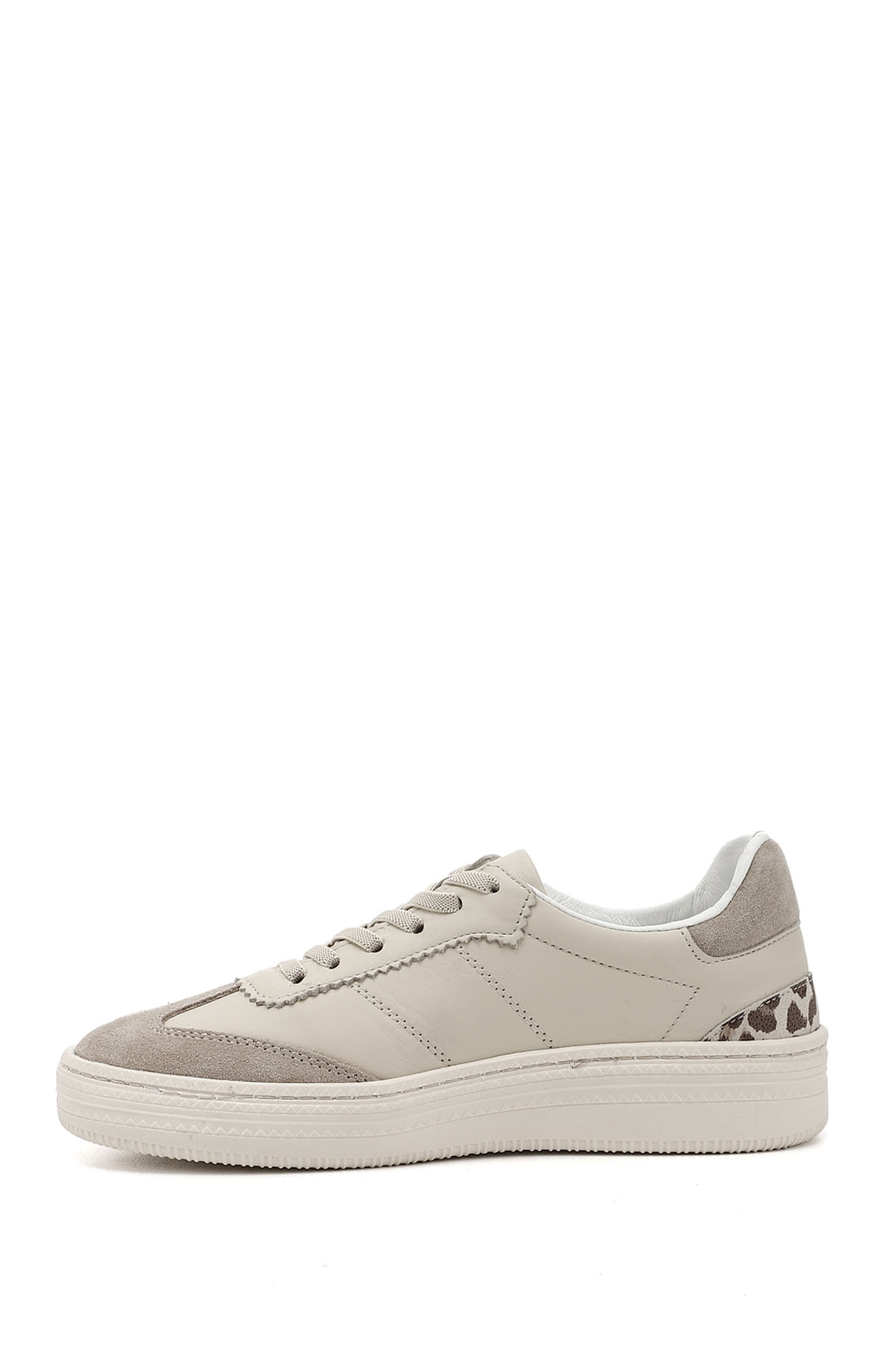 GÖNDERİ(R) Kadın BEJ-CAMEL Lastik Bağcıklı Hakiki Deri Sneaker görsel 3