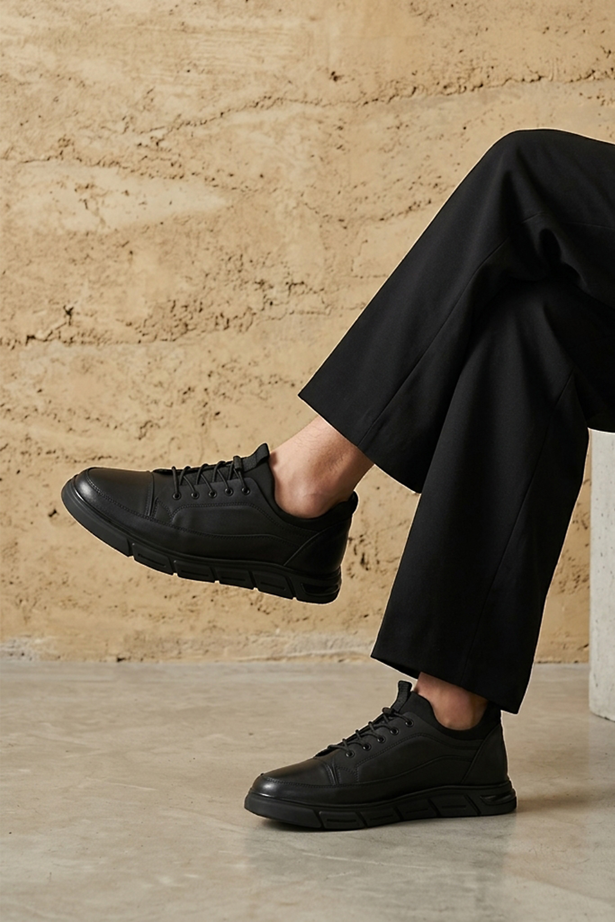 Ziya Ayakkabı Erkek Hakiki Deri Sneaker 1631053Z1822 Siyah görsel 2