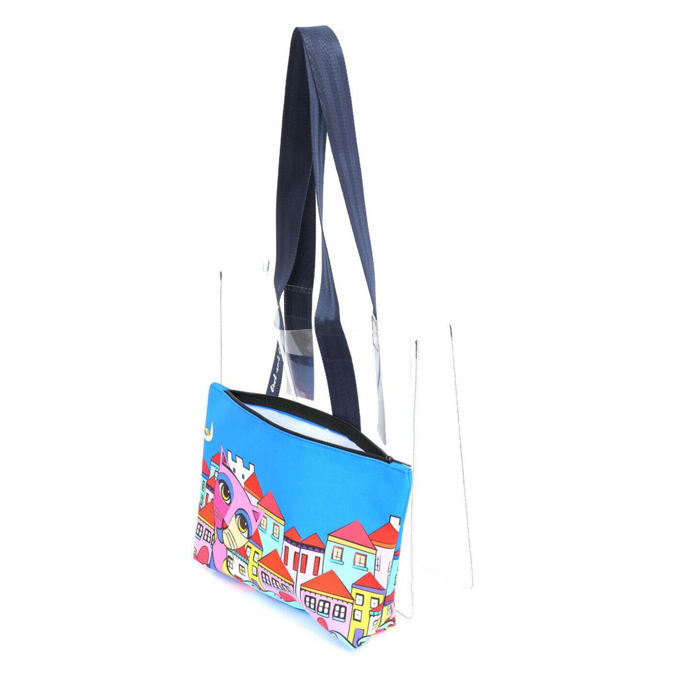 Biggdesign Owl And City Şeffaf Alışveriş ve Plaj Çantası görsel 5