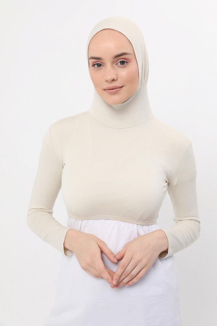 Altobeh Uzun Kollu Boyunluklu Boneli Yarım Body