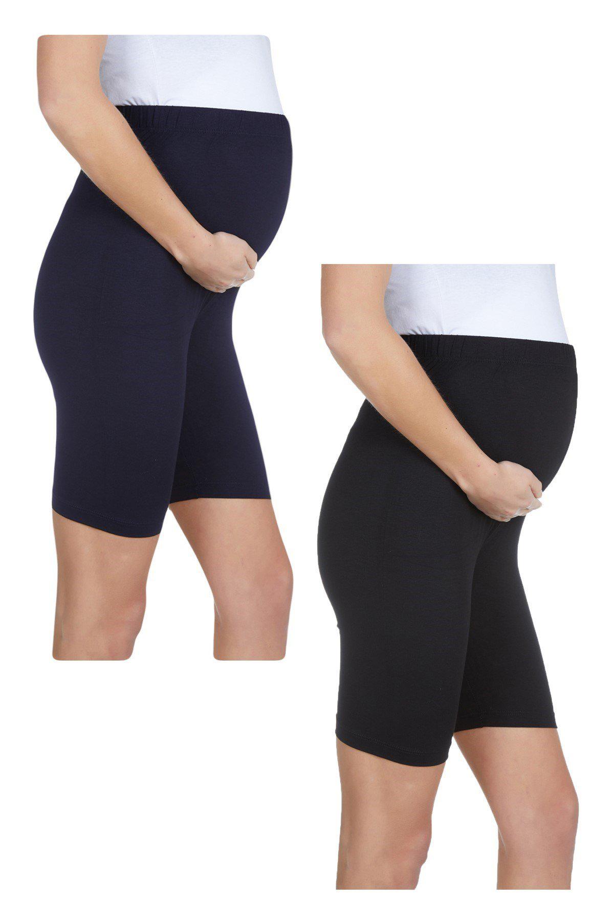 Luvmabelly Beli Ayarlamalı Kadın Hamile Şort Tayt 2'Li