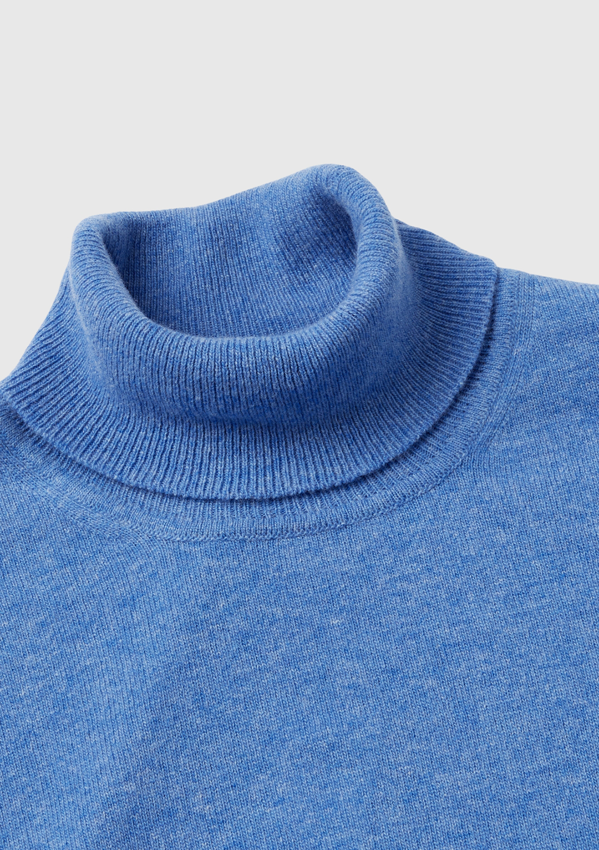 United Colors Of Benetton Erkek Mavi Melanj Boğazlı %100 Merino Kazak görsel 6