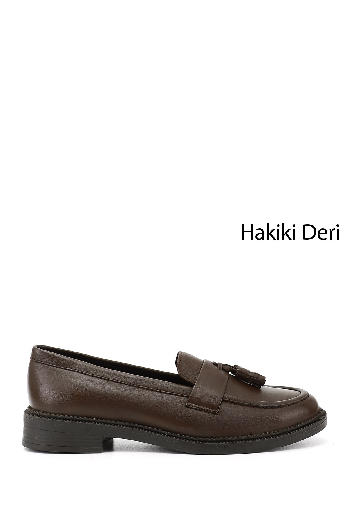 GÖNDERİ(R) Kadın TÜTÜN KAHVE Hakiki Deri Püsküllü Loafer Ayakkabı