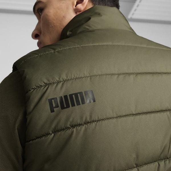 Puma Essential Padded Erkek Haki Dik Yaka Yelek görsel 3