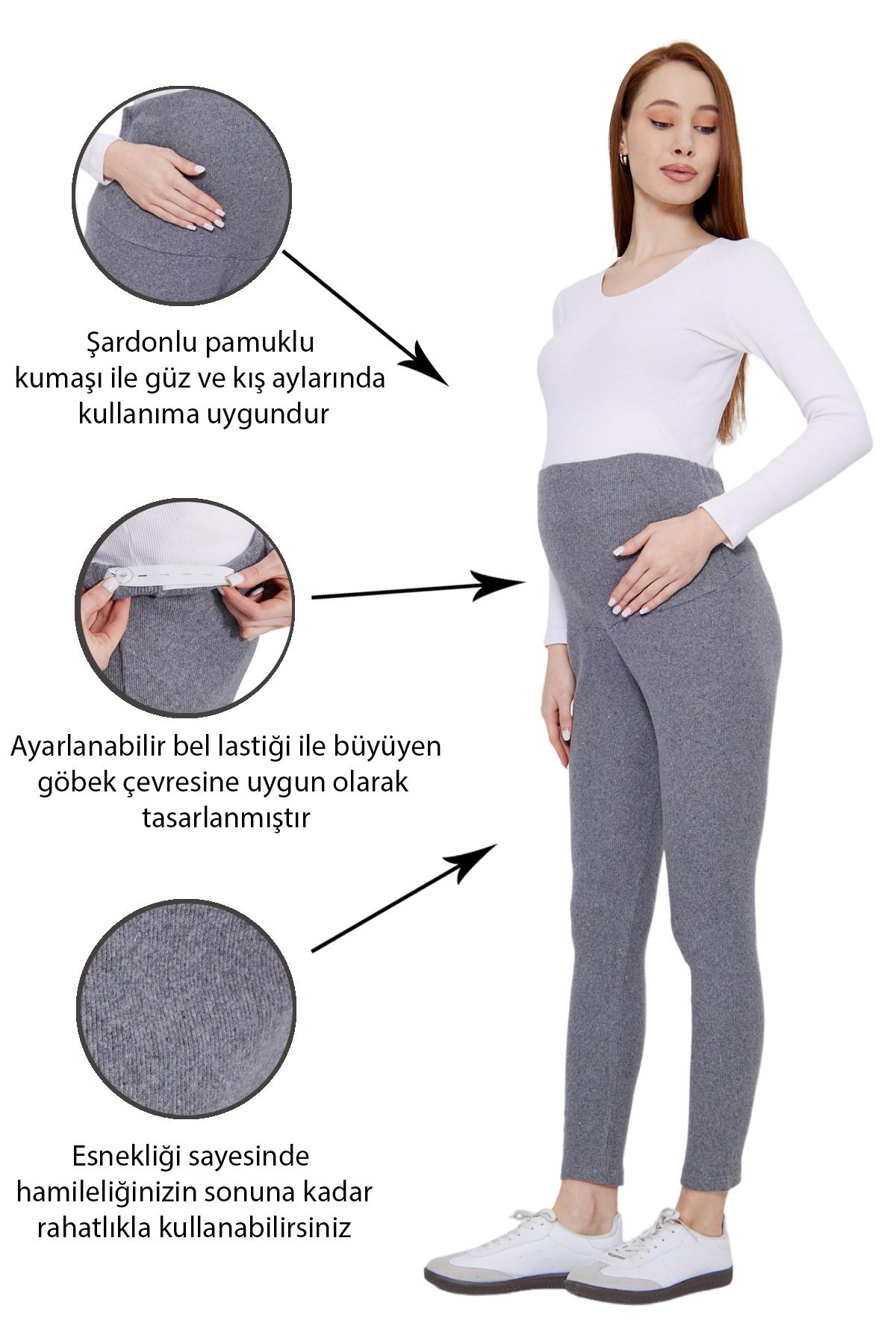 Luvmabelly Kadın Beli Ayarlanabilir Hamile Eşofman Altı görsel 2