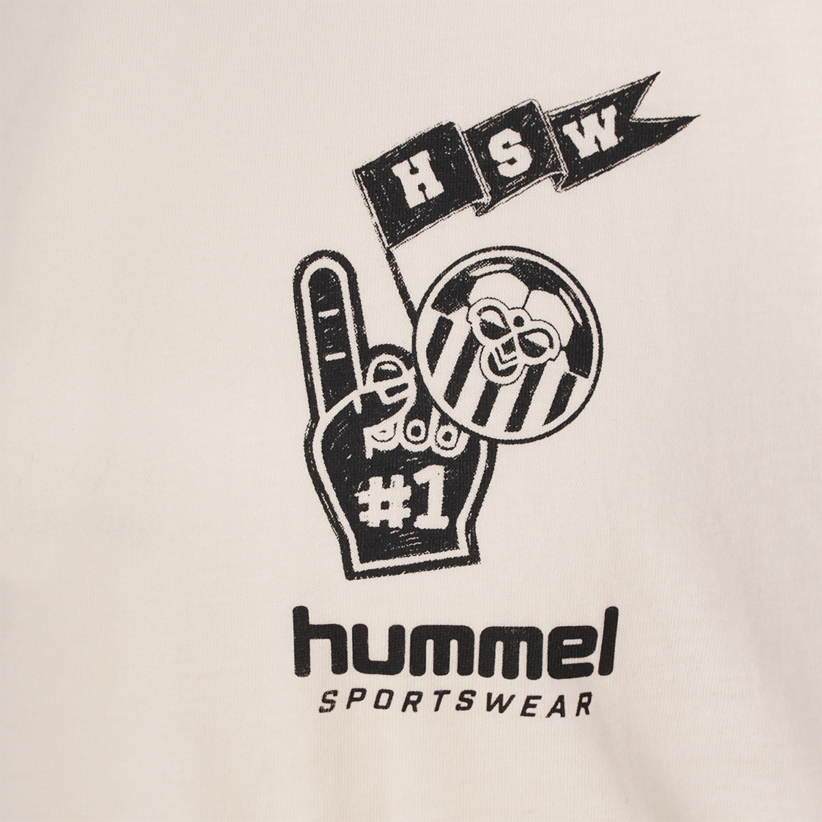 Hummel Tropico Erkek Ekru Yuvarlak Yaka Tişört görsel 4