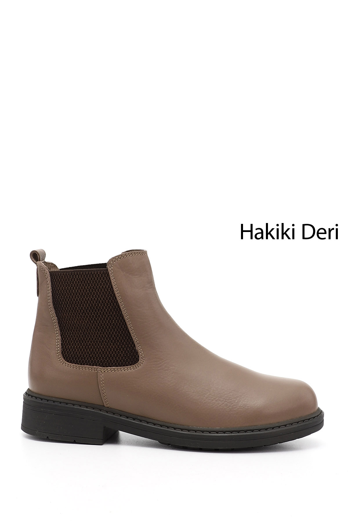 GÖNDERİ(R) Kadın KOYU VİZON Kauçuk Taban Hakiki Deri Chelsea Bot