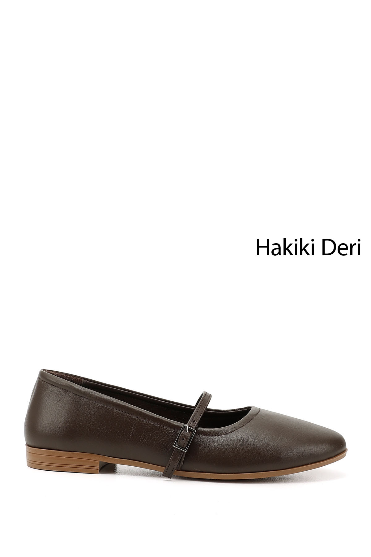 GÖNDERİ(R) Kadın TÜTÜN KAHVE Hakiki Deri Babet