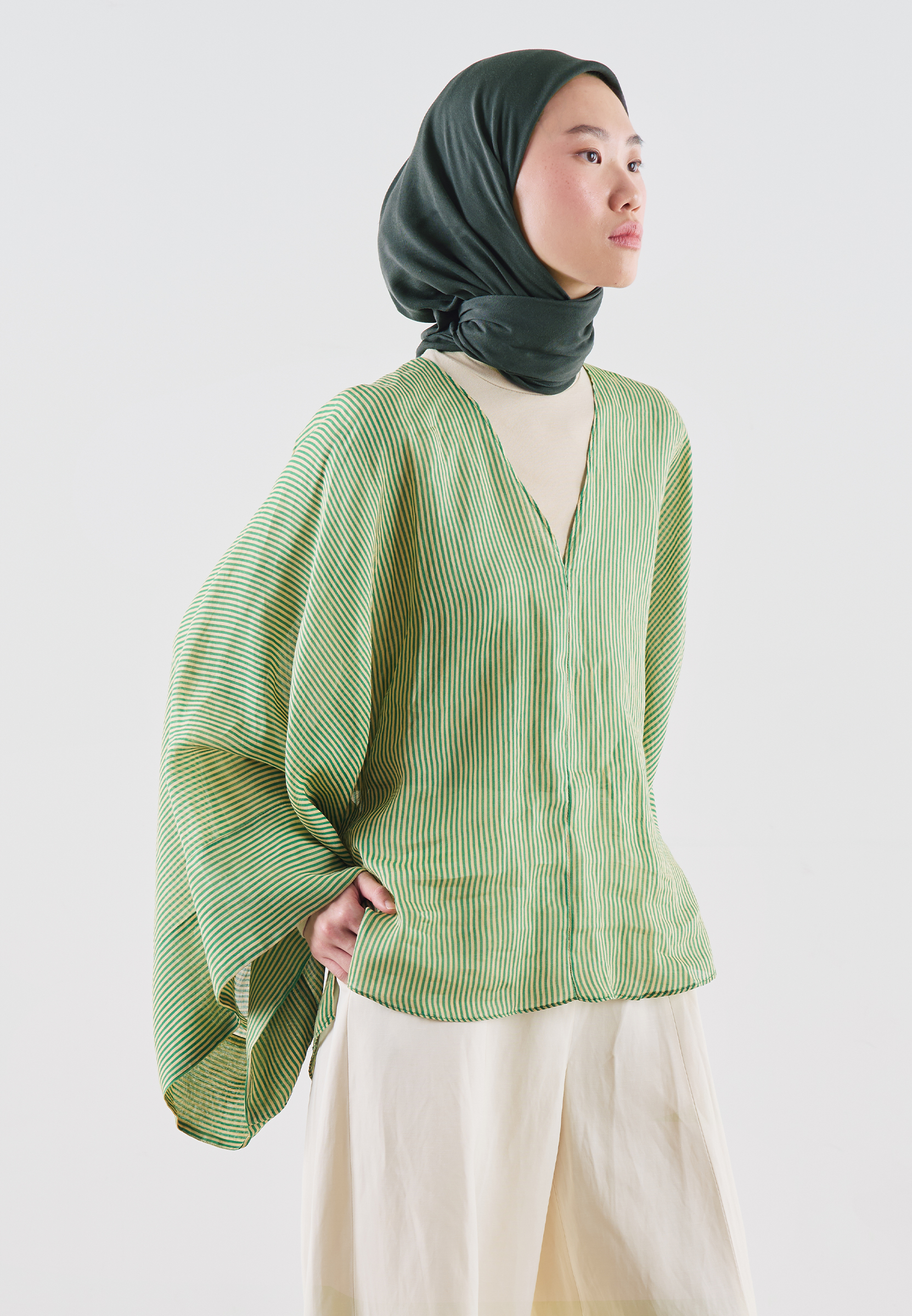 Fresh Scarfs Pamuk Keten Eşarp Antrasit