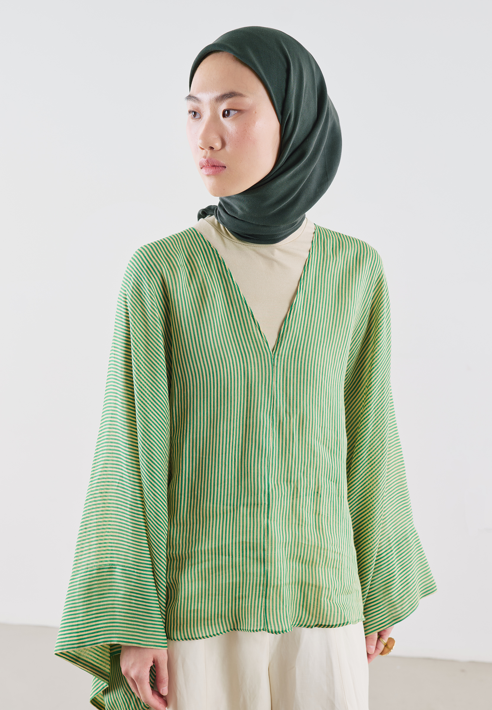Fresh Scarfs Pamuk Keten Eşarp Antrasit görsel 2