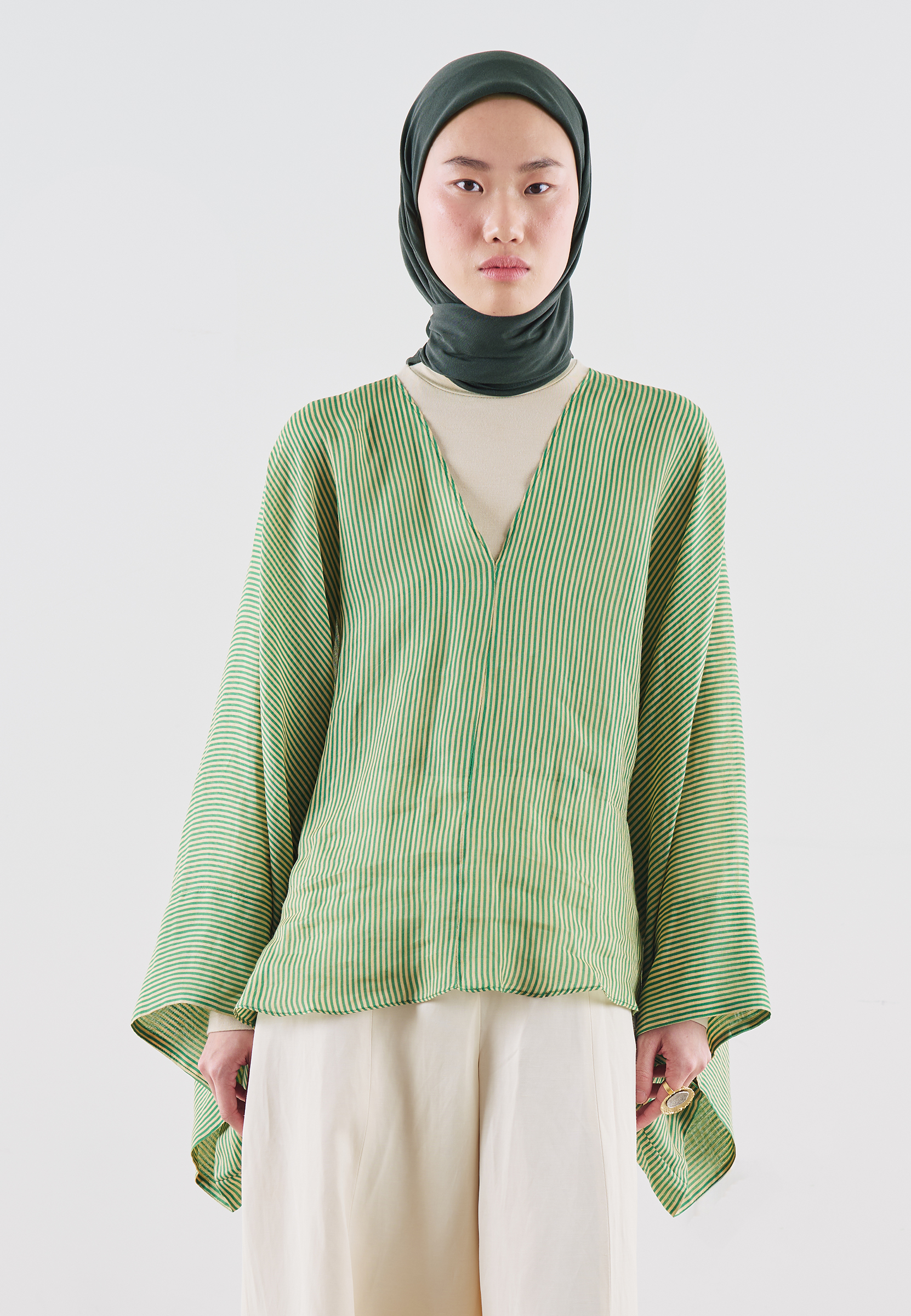 Fresh Scarfs Pamuk Keten Eşarp Antrasit görsel 3