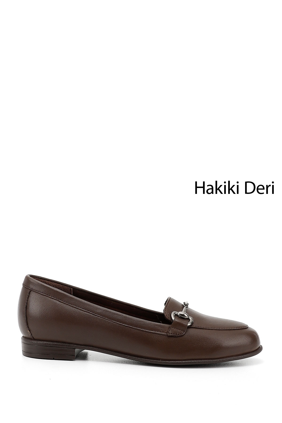 GÖNDERİ(R) Kadın TÜTÜN KAHVE Hakiki Deri Tokalı Babet
