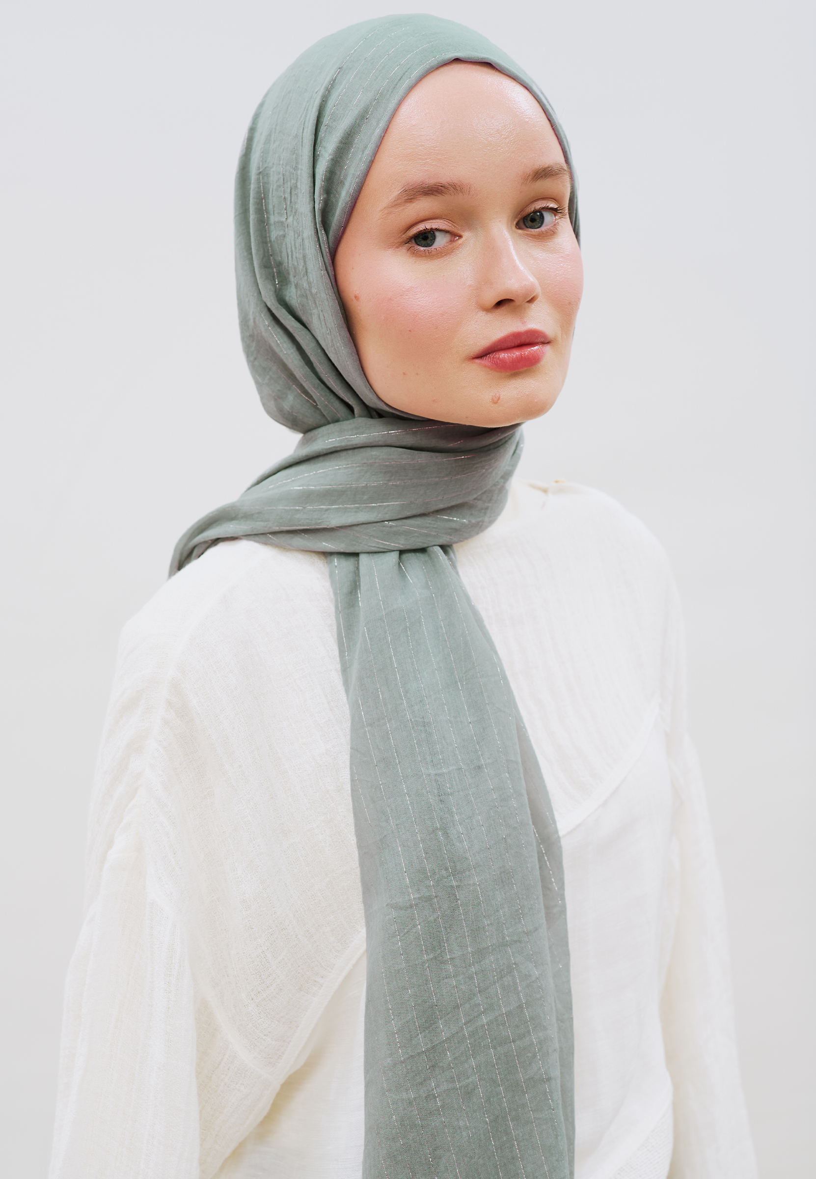 Fresh Scarfs Işıltılı Vual Şal Soft Mavi