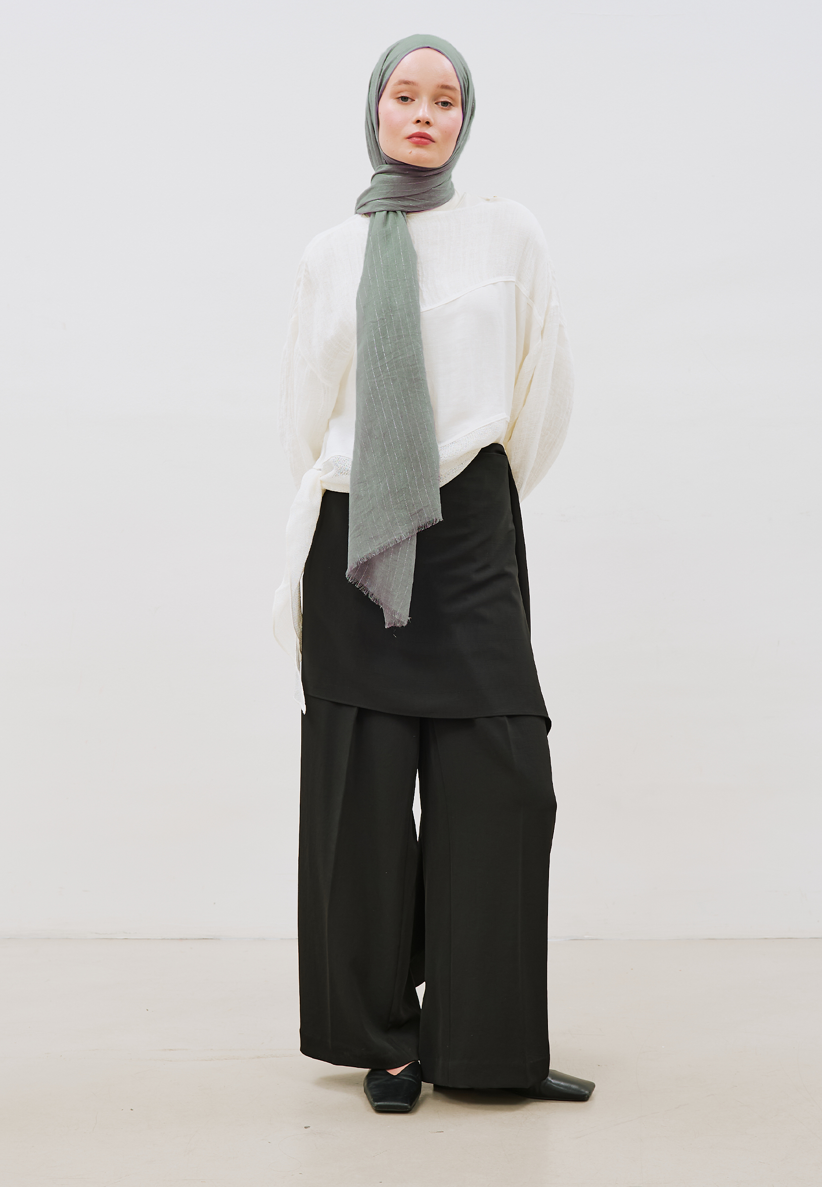 Fresh Scarfs Işıltılı Vual Şal Soft Mavi görsel 4