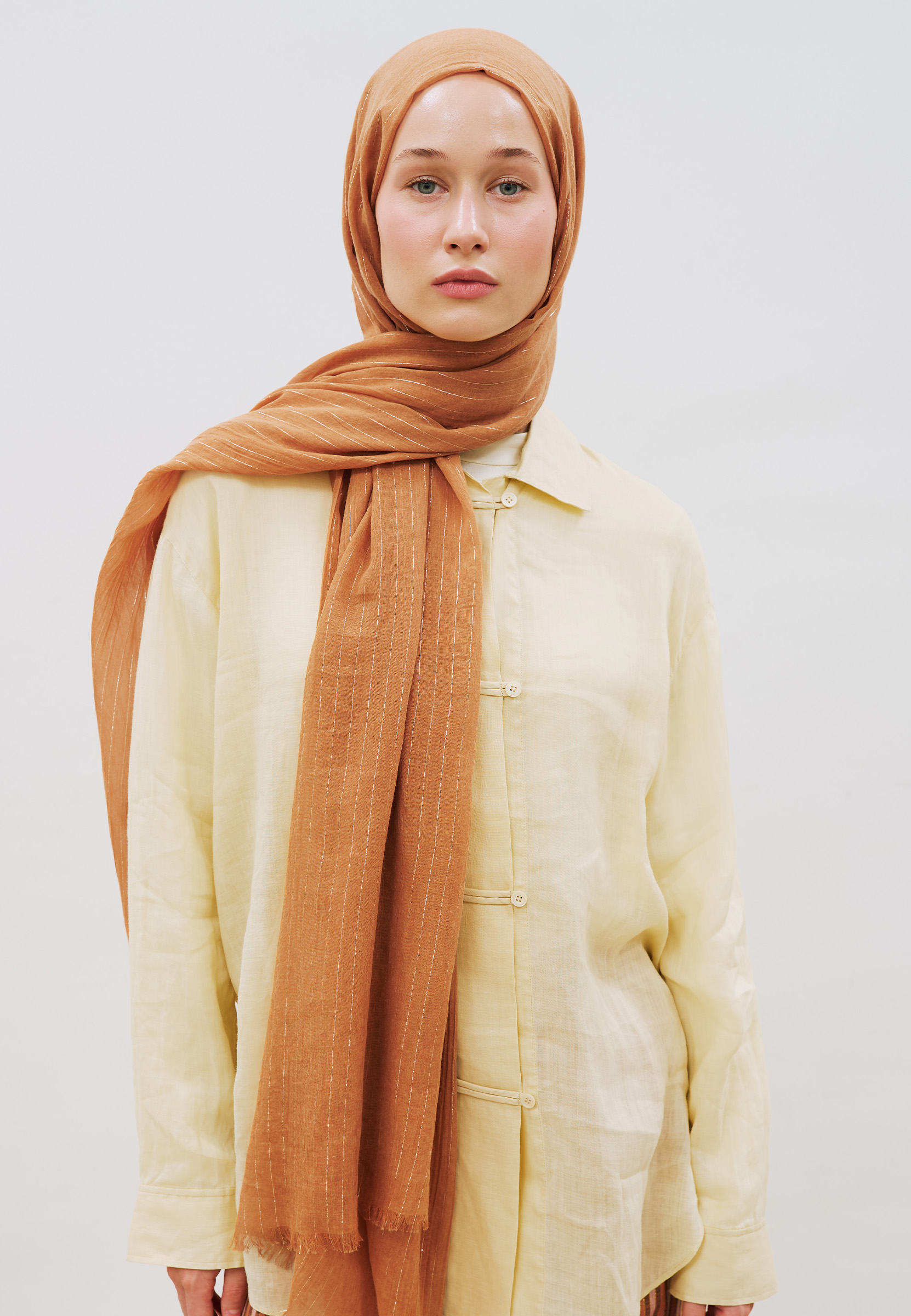 Fresh Scarfs Işıltılı Vual Şal Tarçın